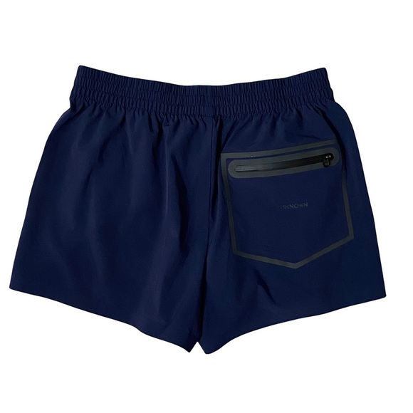 Outerknown Woman’s Dark Blue Board Shorts Zipper Pocket Elastic Waist Small - Picture 2 of 6